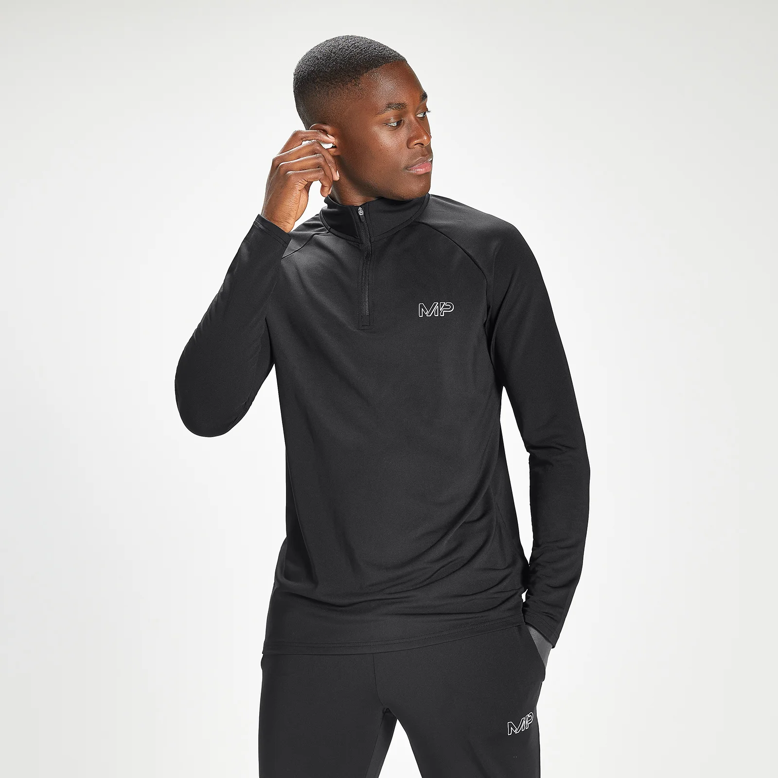 MP Infinity Mark Graphic sporttrui met kwartrits voor heren - Zwart - XXS Afbeelding 1