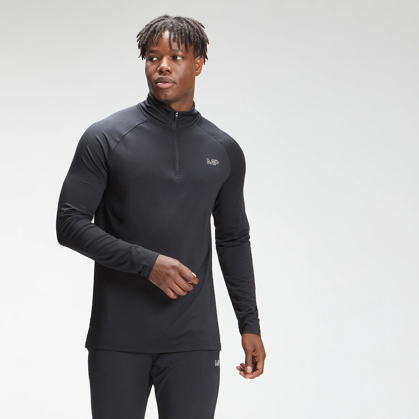 MP Men's Repeat Mark Graphic Training 1/4 Zip - Black - XXS Afbeelding 1