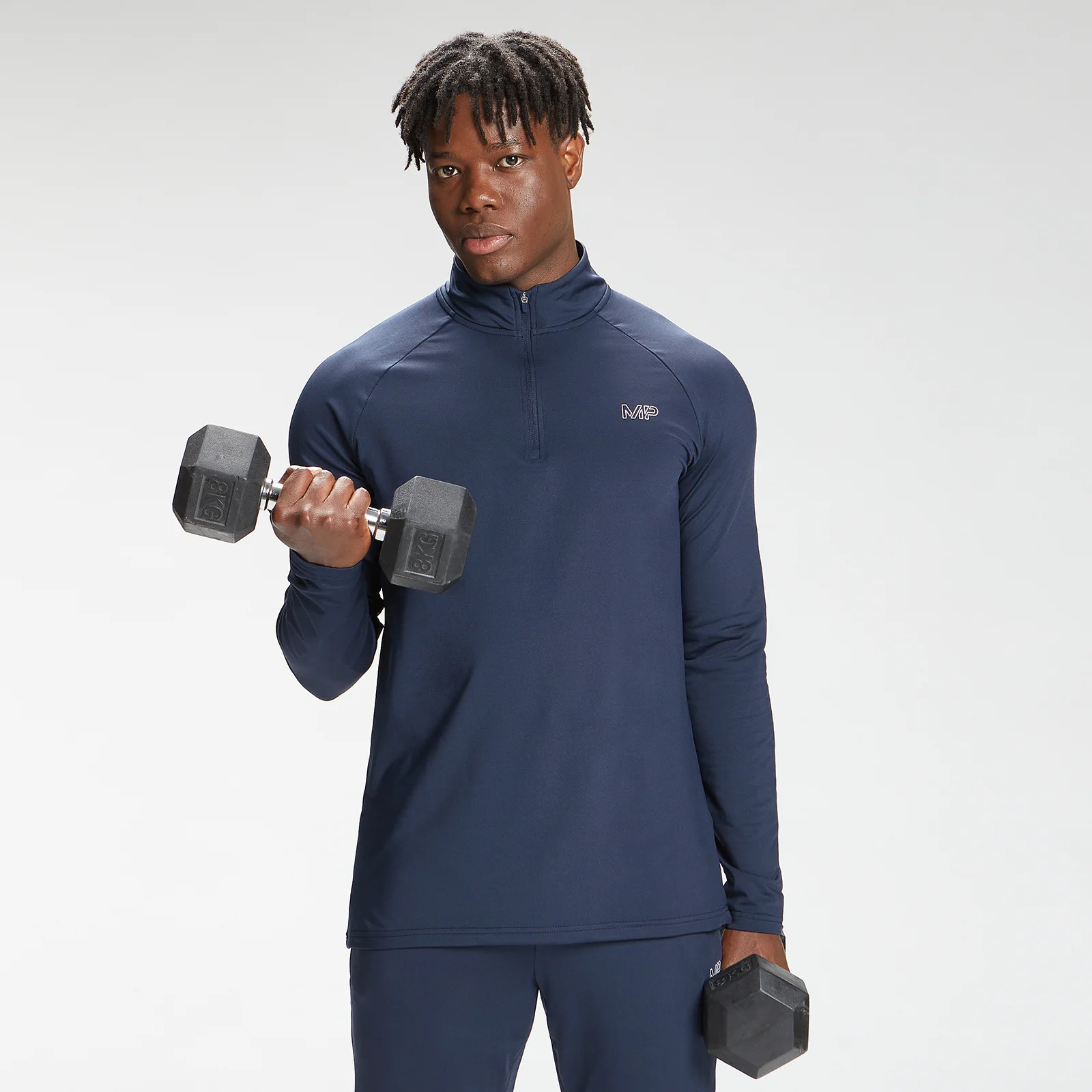 MP Men's Repeat Mark Graphic Training 1/4 Zip - Petrol Blue - XXS Afbeelding 1