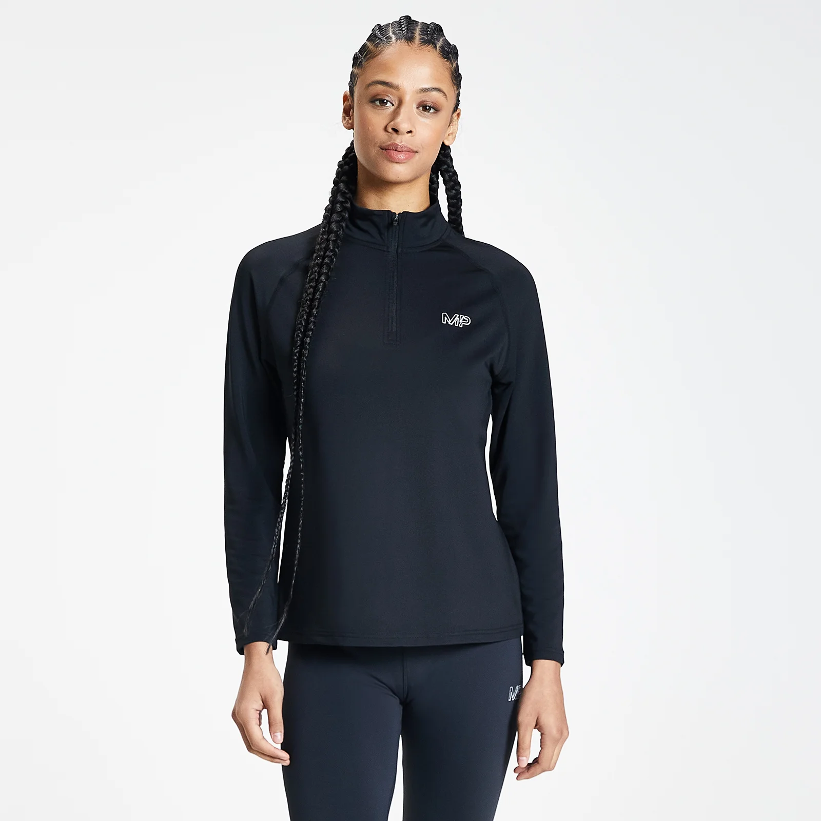 MP Infinity Mark sporttrui met kwartrits voor dames - Zwart - XXS Afbeelding 1