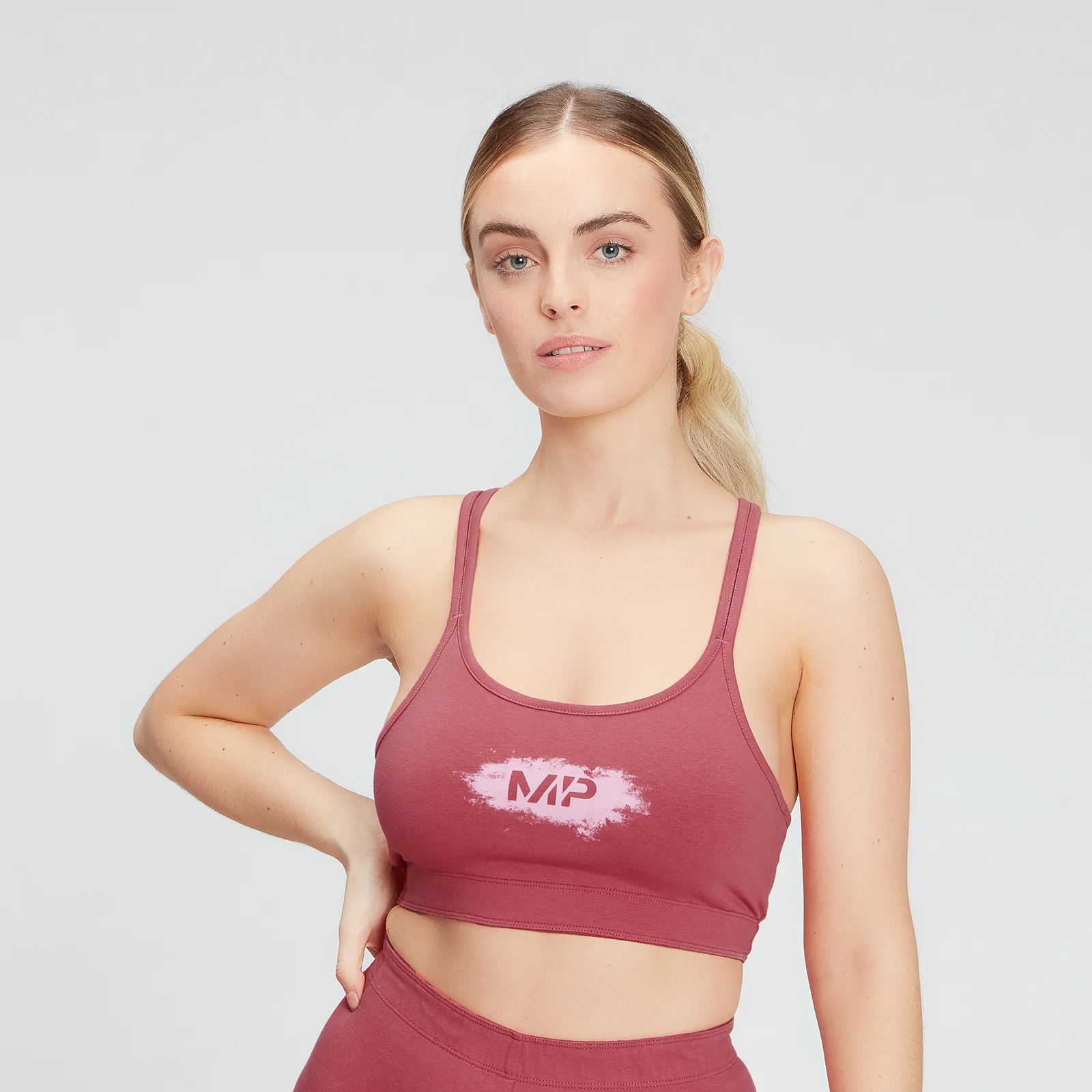 MP Vrouwen Krijt Grafische Sport Beha - Berry Roze - XS Afbeelding 1