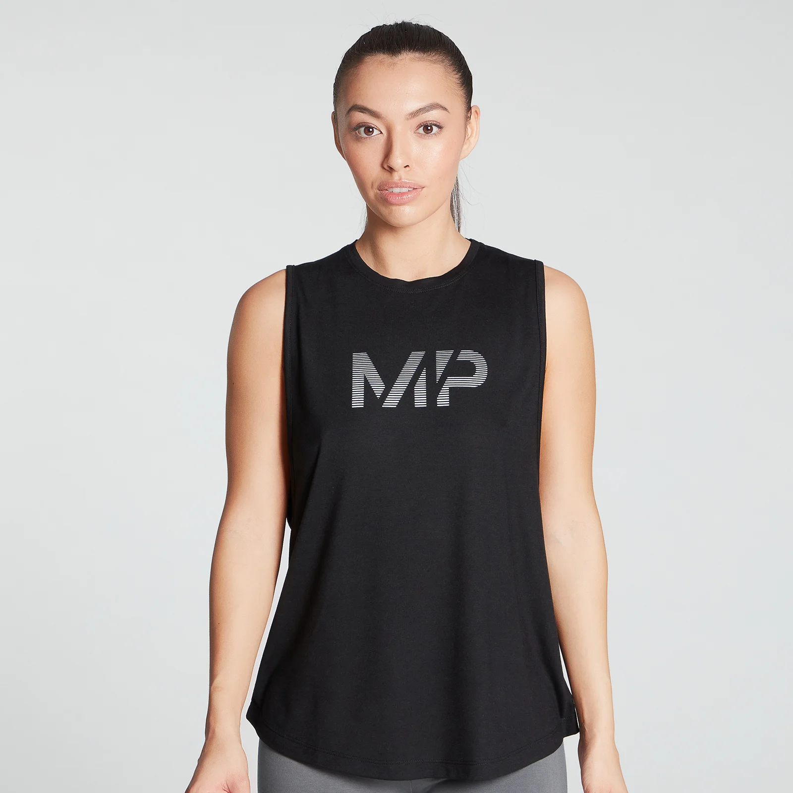 MP Women's Gradient Line Graphic Drop Armhole Vest - Black - XXS Afbeelding 1