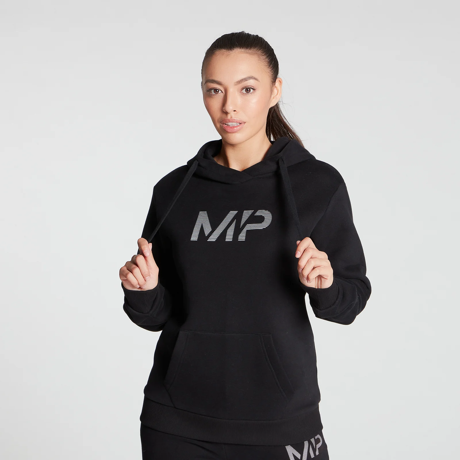 MP Women's Gradient Line Graphic Hoodie - Black - XXS Afbeelding 1