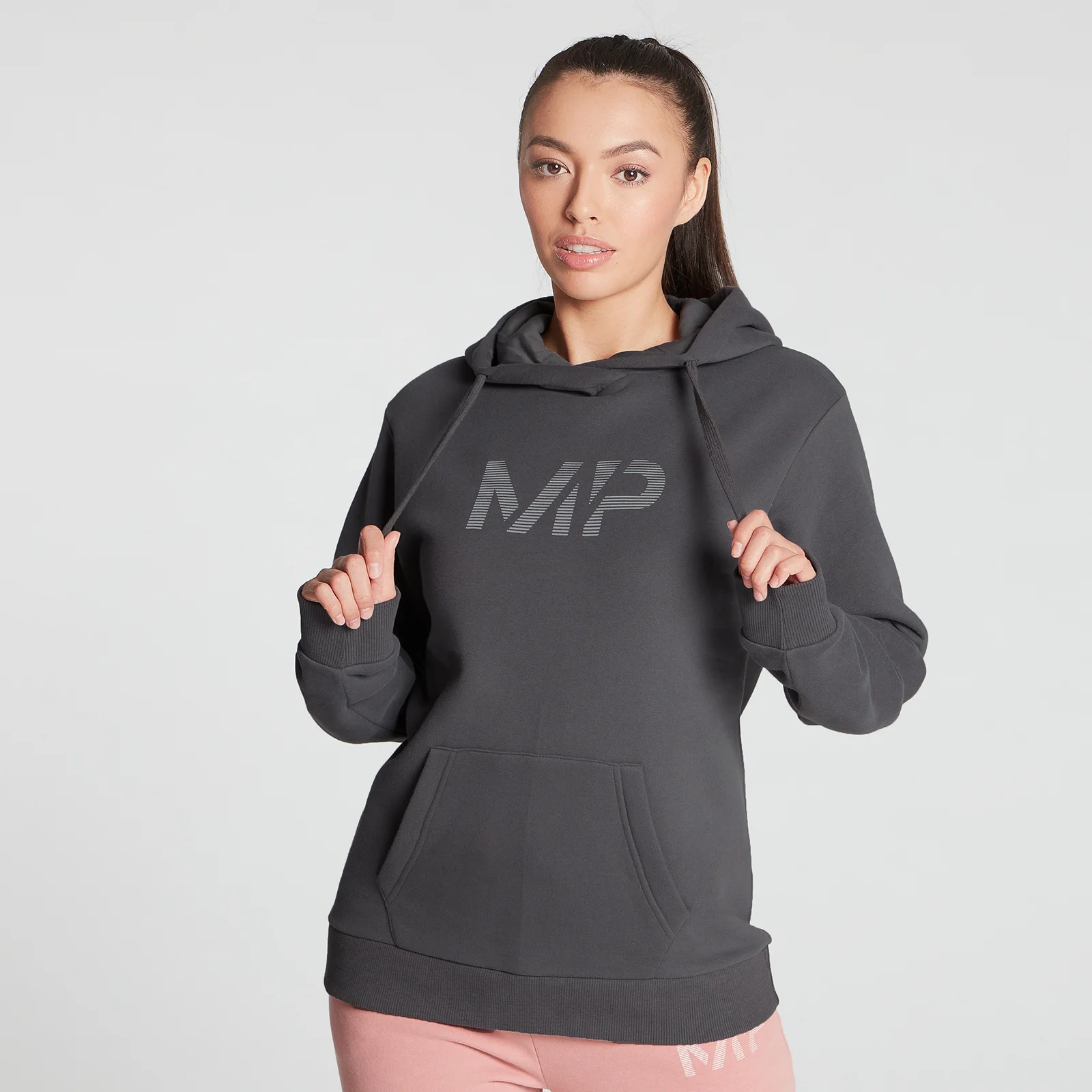 MP Women's Gradient Line Graphic Hoodie - Carbon - XXS Afbeelding 1