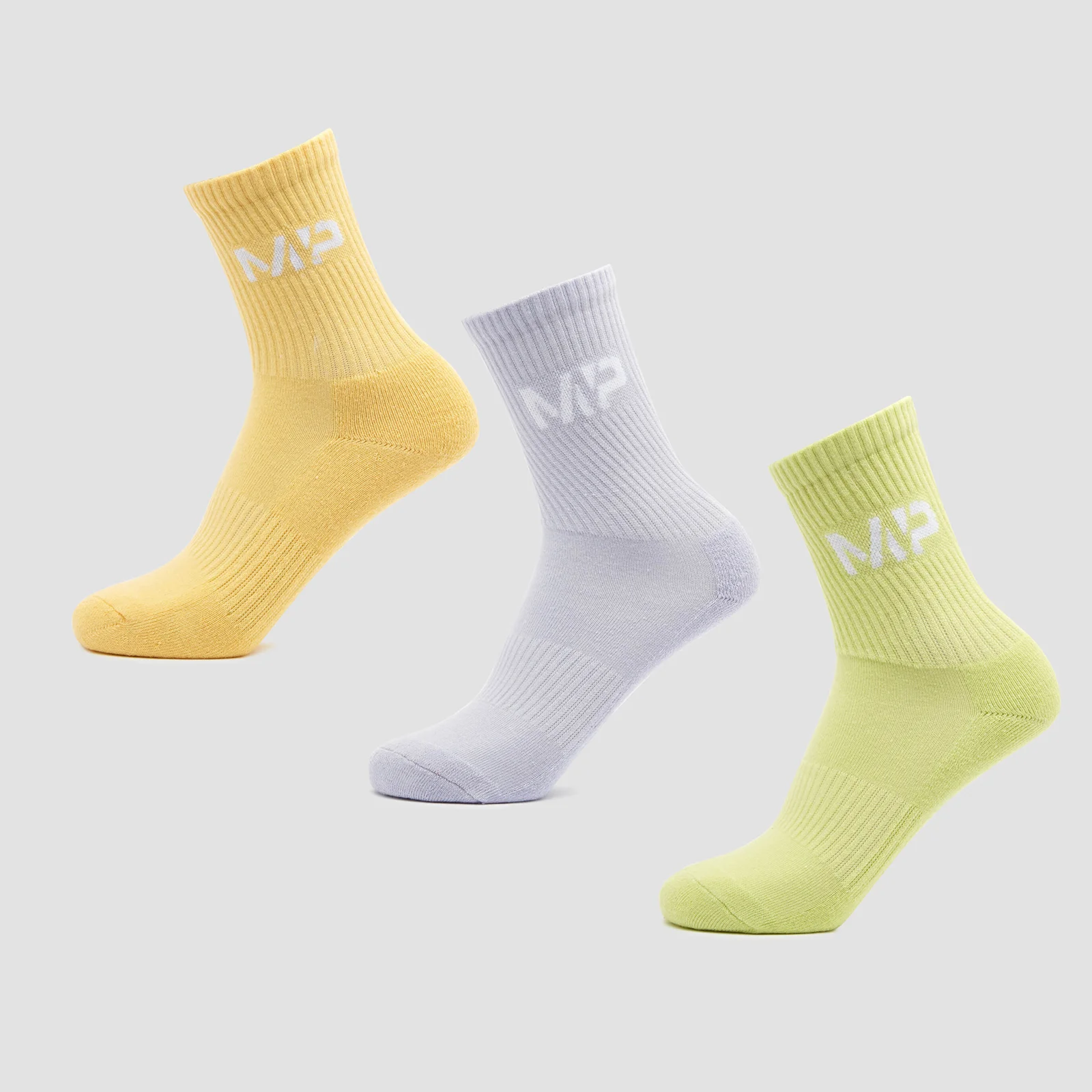MP Women's Neon Brights Crew Socks (3 Pack) Butterfly/Banana/Lavender - UK 3-6 Afbeelding 1