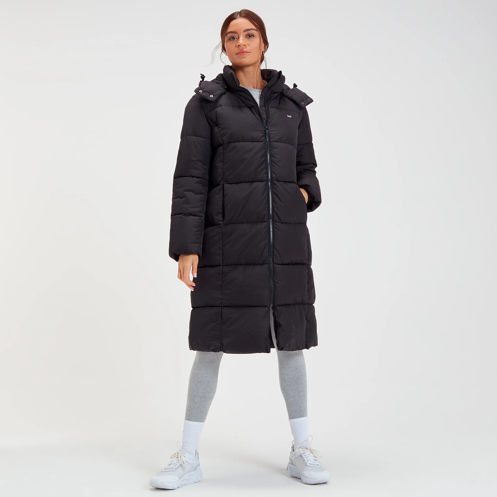 MP Women's Outerwear Longline Puffer Jacket - Black - XXS Afbeelding 1