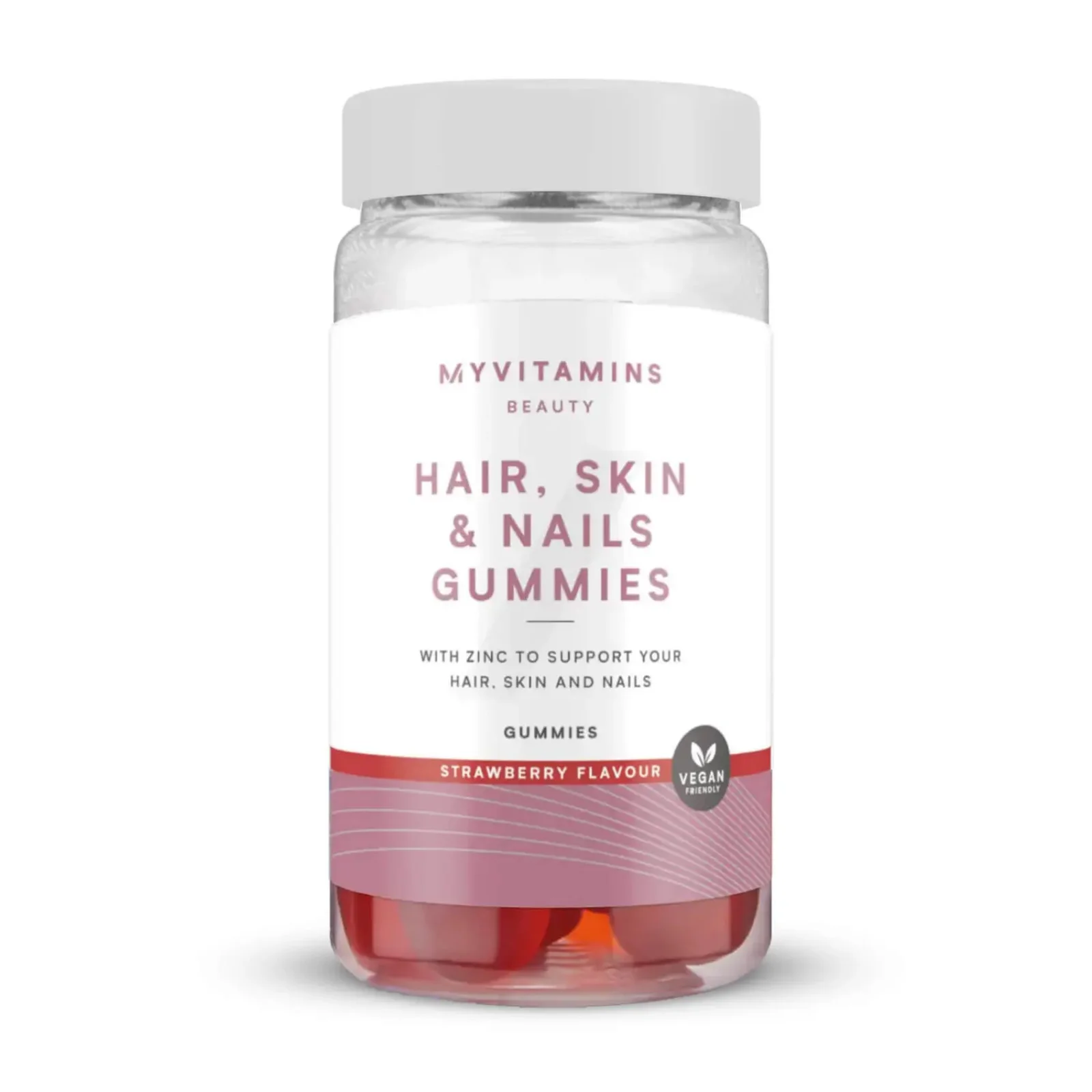 Vegan Gummies voor huid, haar en nagels - 60gummies - Aardbei Afbeelding 1