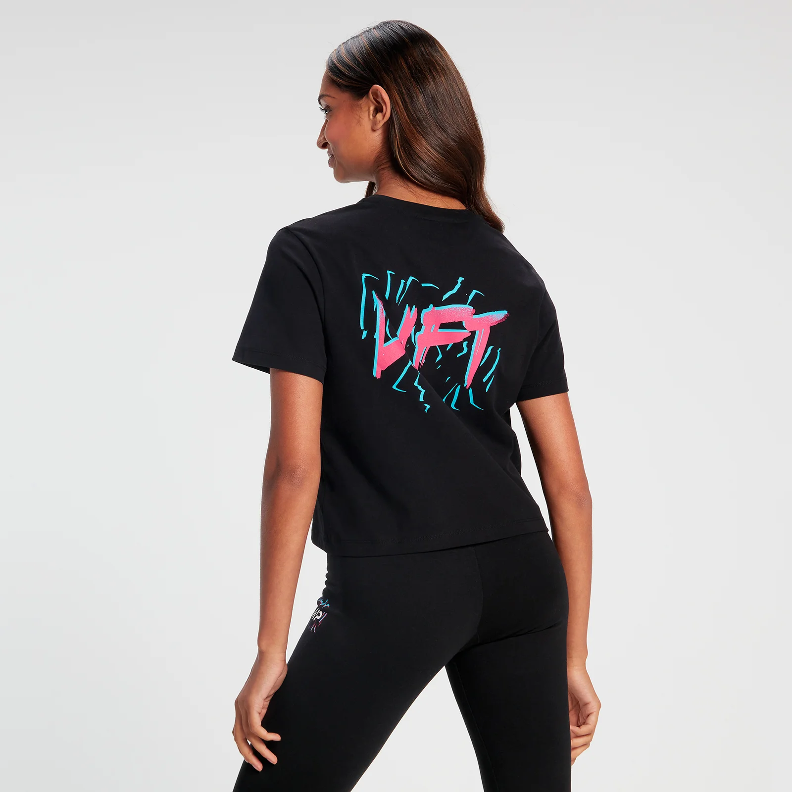 MP Retro Lift croptop met korte mouwen voor dames - Zwart - XXS Afbeelding 1