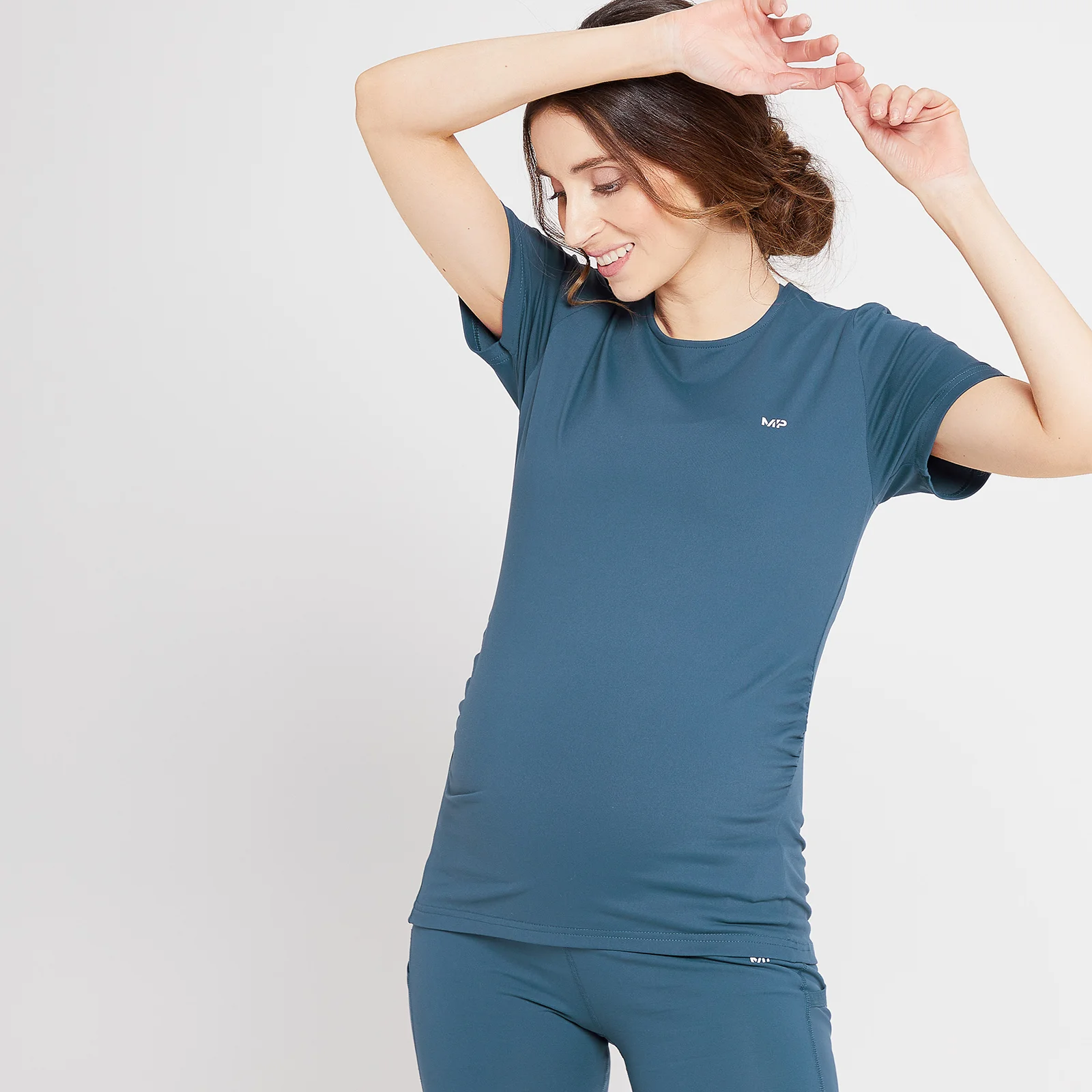 MP Power Maternity top met korte mouwen voor dames - Stofblauw - XXS Afbeelding 1