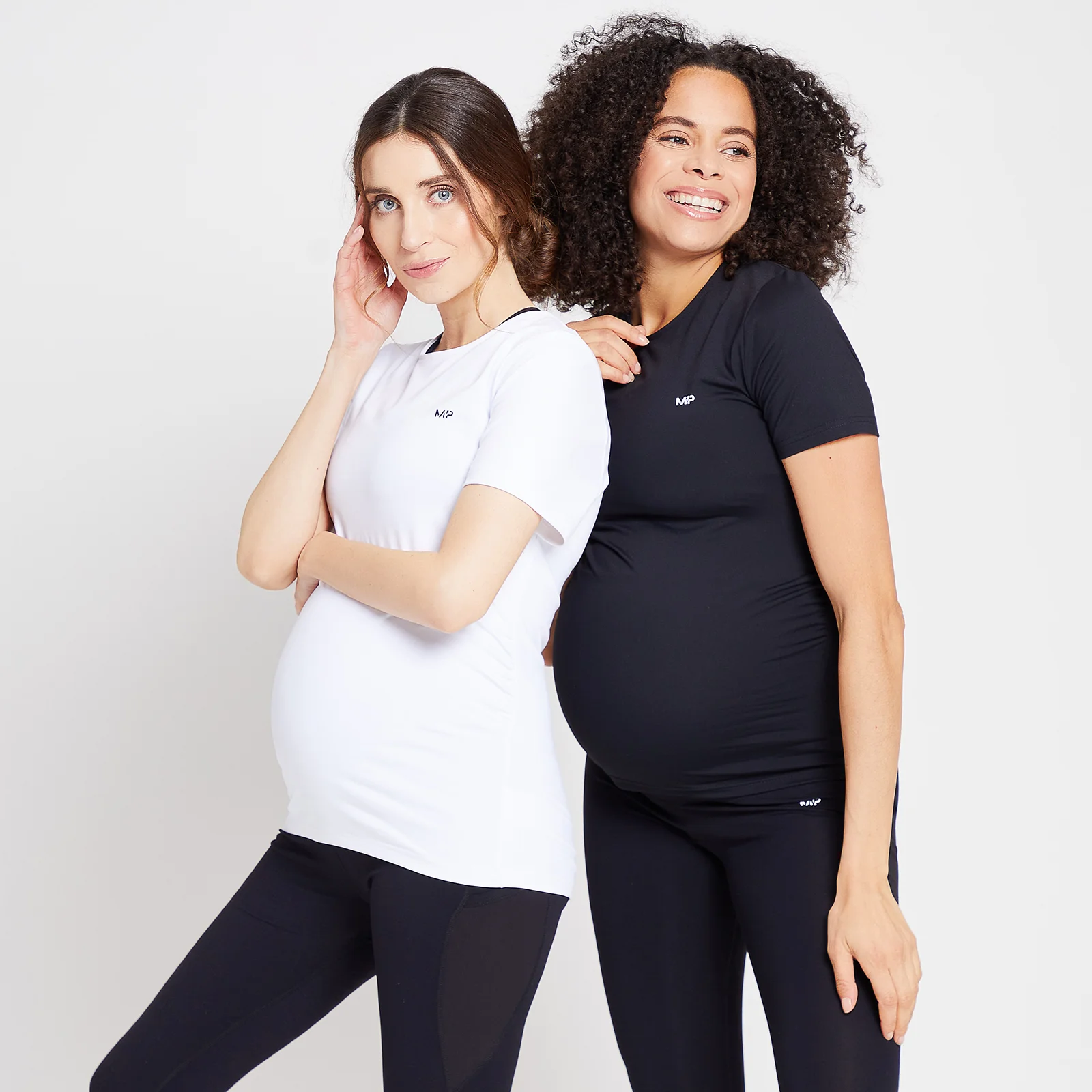 MP Power Maternity top met korte mouwen voor dames multiverpakking - Zwart/Wit - XXS Afbeelding 1