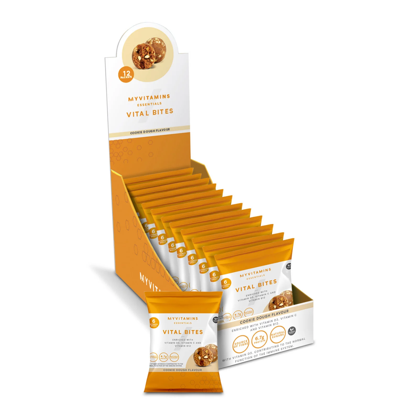 Vital Bites - 12 x 45g - Cookie Dough  Afbeelding 1