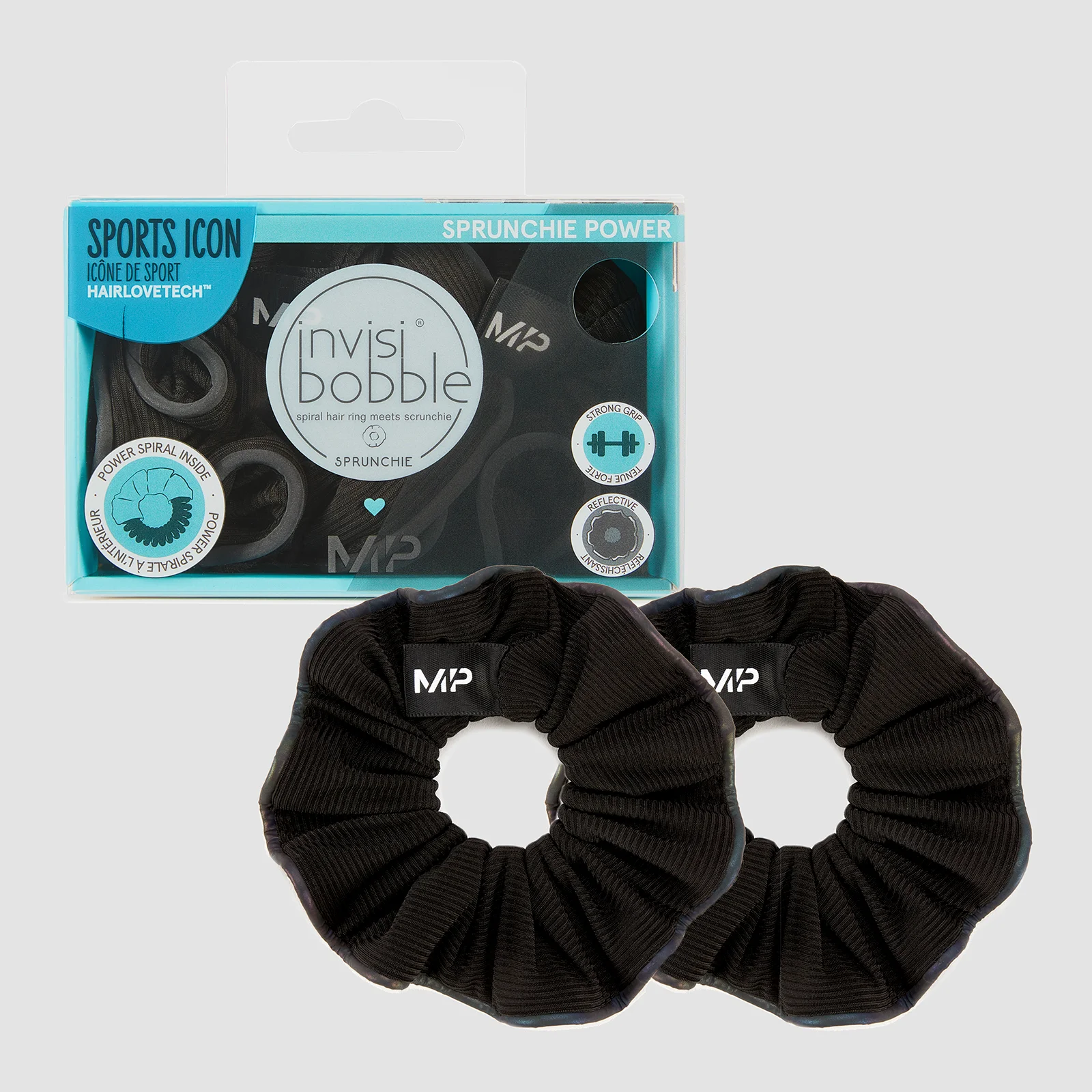 MP X Invisibobble® Reflecterende Power haarwokkel - Zwart - 2-DELIG Afbeelding 1