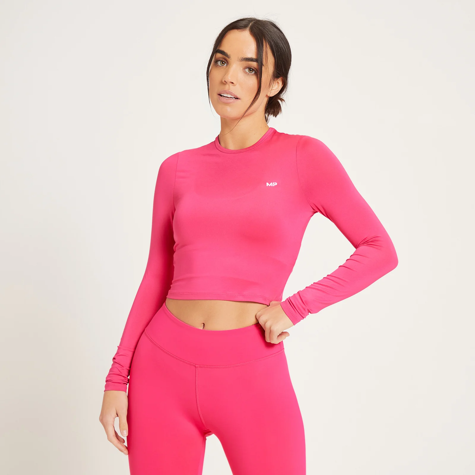 MP dry tech croptop met lange mouwen voor dames - Magenta - XXS Afbeelding 1