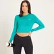MP dry tech croptop met lange mouwen voor dames - Laguneblauw