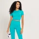 MP Shape naadloze croptop voor dames - Laguneblauw