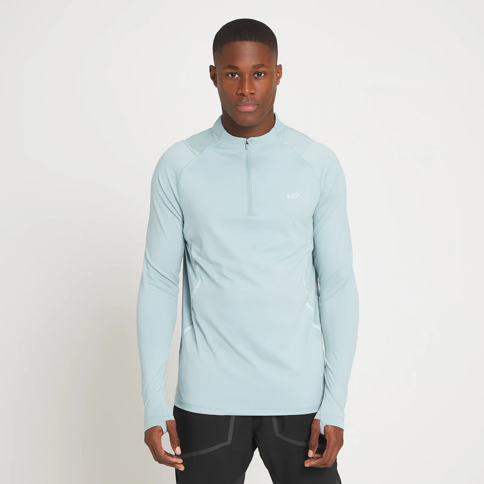 MP Velocity Ultra shirt met kwartrits voor heren - IJsblauw - XXS Afbeelding 1