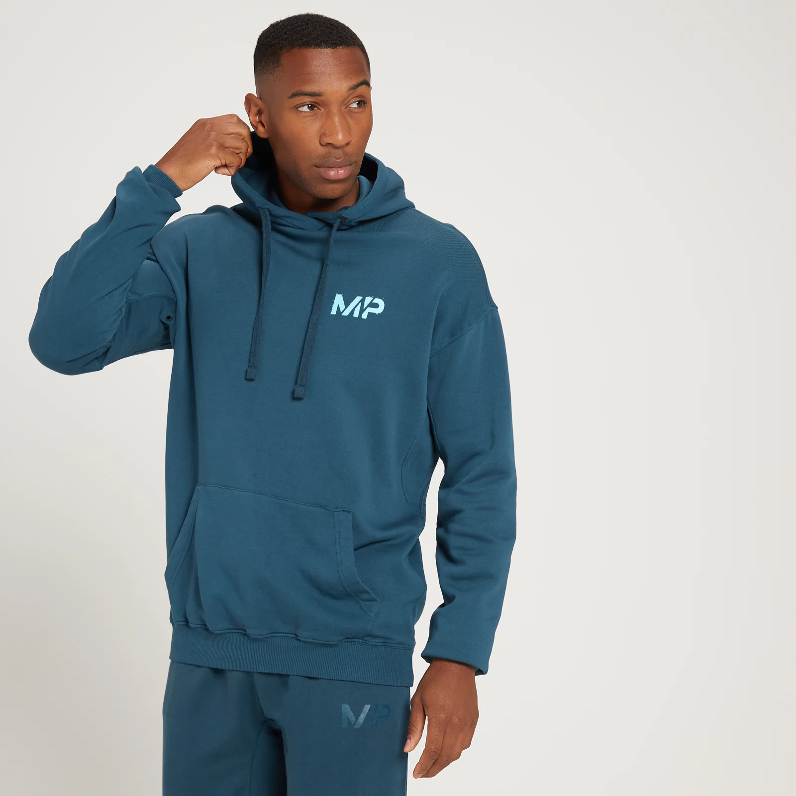 MP Adapt hoodie met verwassen finish voor heren - Stofblauw - XXS Afbeelding 1