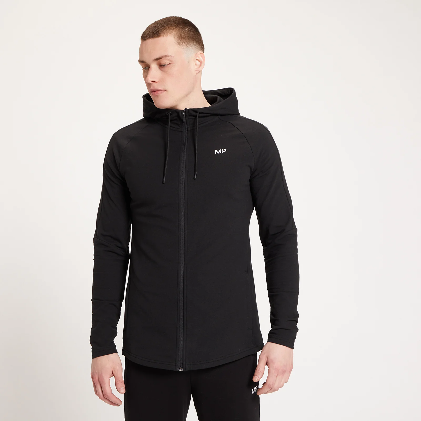 MP Form hoodie met rits voor heren - Zwart - XXS Afbeelding 1