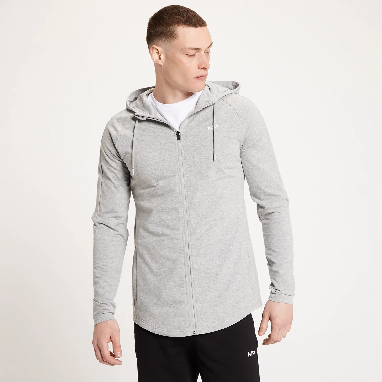 MP Form hoodie met rits voor heren - Stormgrijs gemêleerd - XXS Afbeelding 1