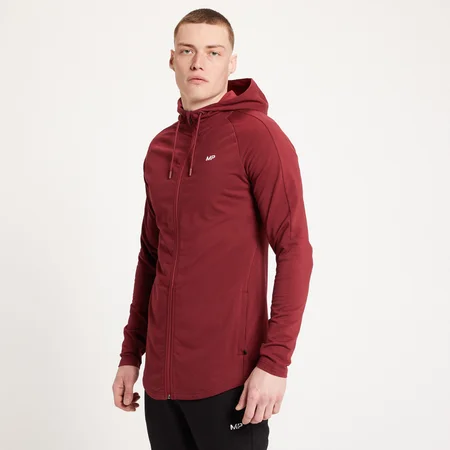 MP Form hoodie met rits voor heren - Scharlakenrood