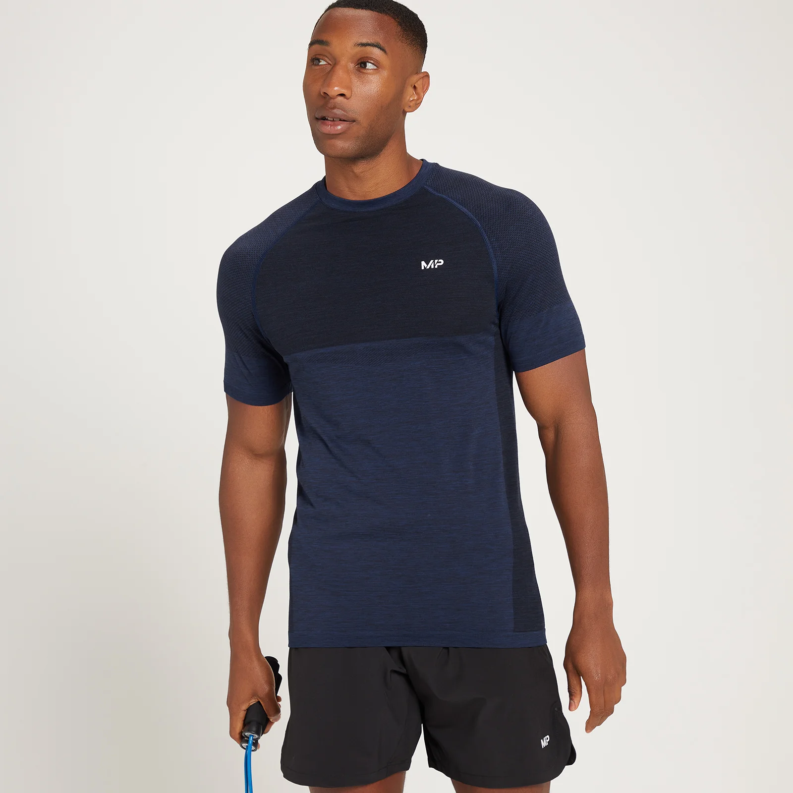 MP Essentials naadloos T-shirt met korte mouwen voor heren - Diepblauw gemêleerd - XS Afbeelding 1