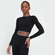MP Adapt naadloze croptop met lange mouwen voor dames - Zwart