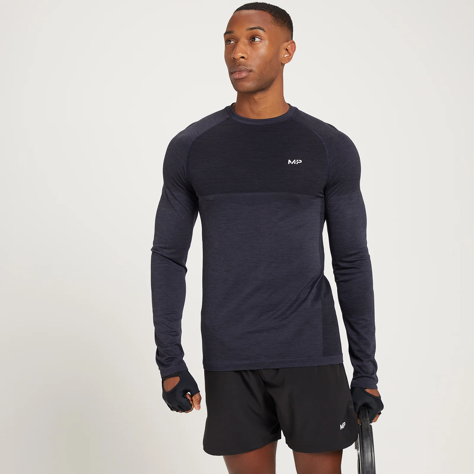MP Essentials naadloze top met lange mouwen voor heren - Zwart gemêleerd - XS Afbeelding 1