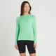 MP Performance sportshirt met lange mouwen voor dames - IJsgroen gemêleerd met witte vlek