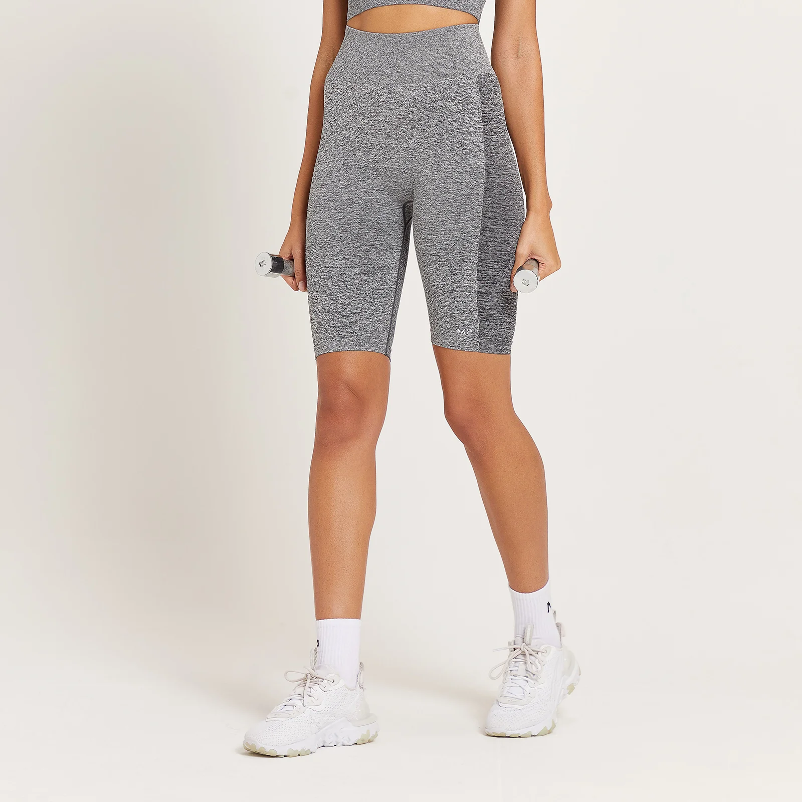 MP Curve fietsshort met hoge taille voor dames - Grijs gemêleerd - XXS Afbeelding 1