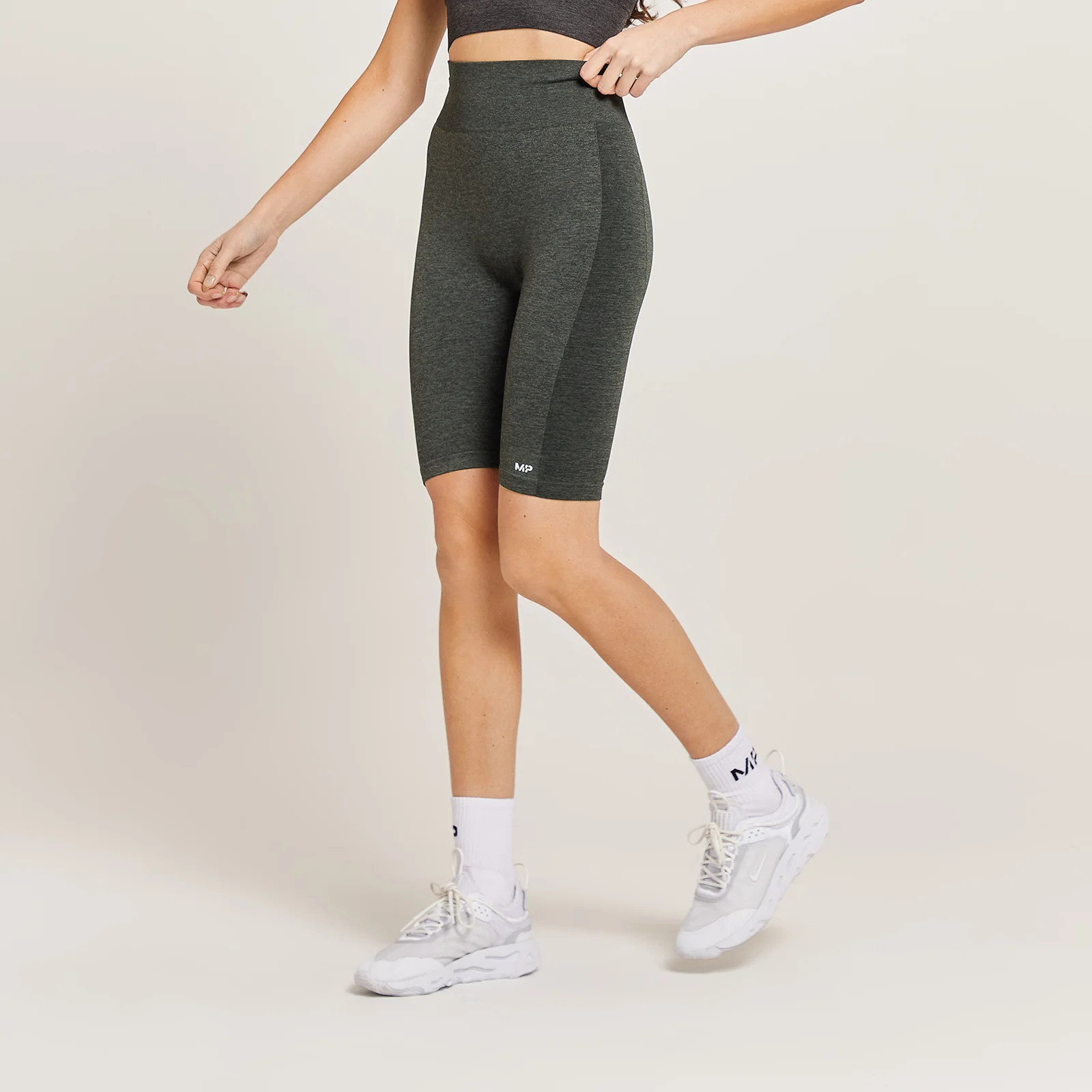 MP Curve fietsshort met hoge taille voor dames - Carbongrijs gemêleerd - XXS Afbeelding 1