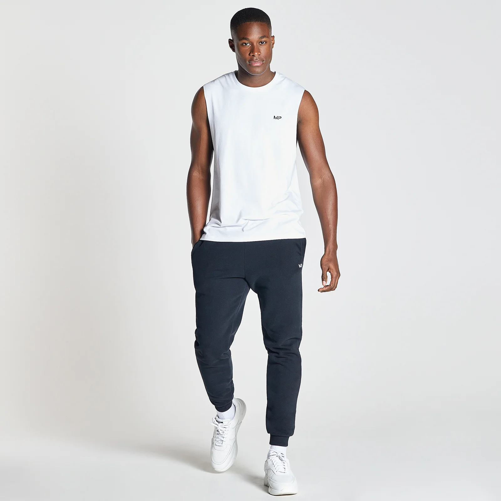 MP Men's Essentials Drirelease Drop Armhole Tank Top - Wit - XXS Afbeelding 1