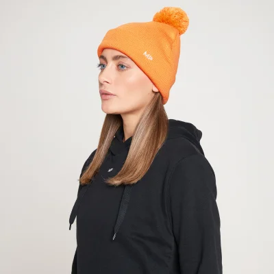 MP muts met pompon - Nectarine/Wit Afbeelding 6