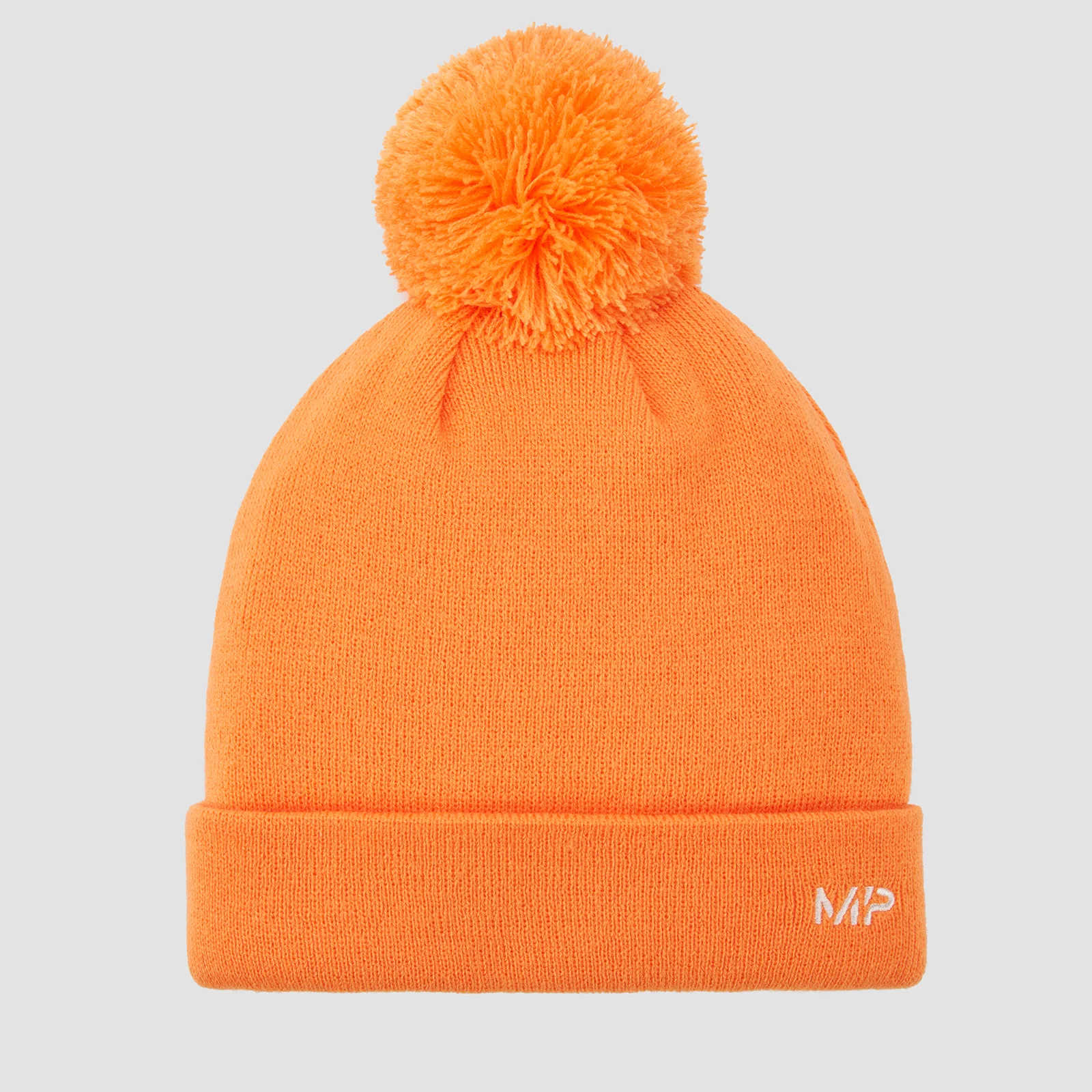 MP muts met pompon - Nectarine/Wit Afbeelding 1