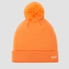MP muts met pompon - Nectarine/Wit