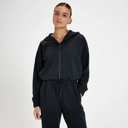 MP Engage hoodie met volledige rits voor dames - Zwart