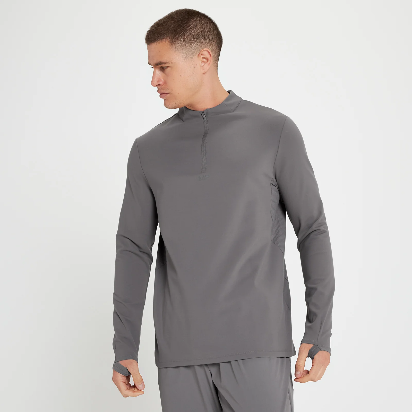 MP Velocity Ultra shirt met kwartrits voor heren - Kiezelgrijs - XXS Afbeelding 1