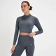 MP Tempo naadloze croptop met kwartrits voor dames - Grafietzwart