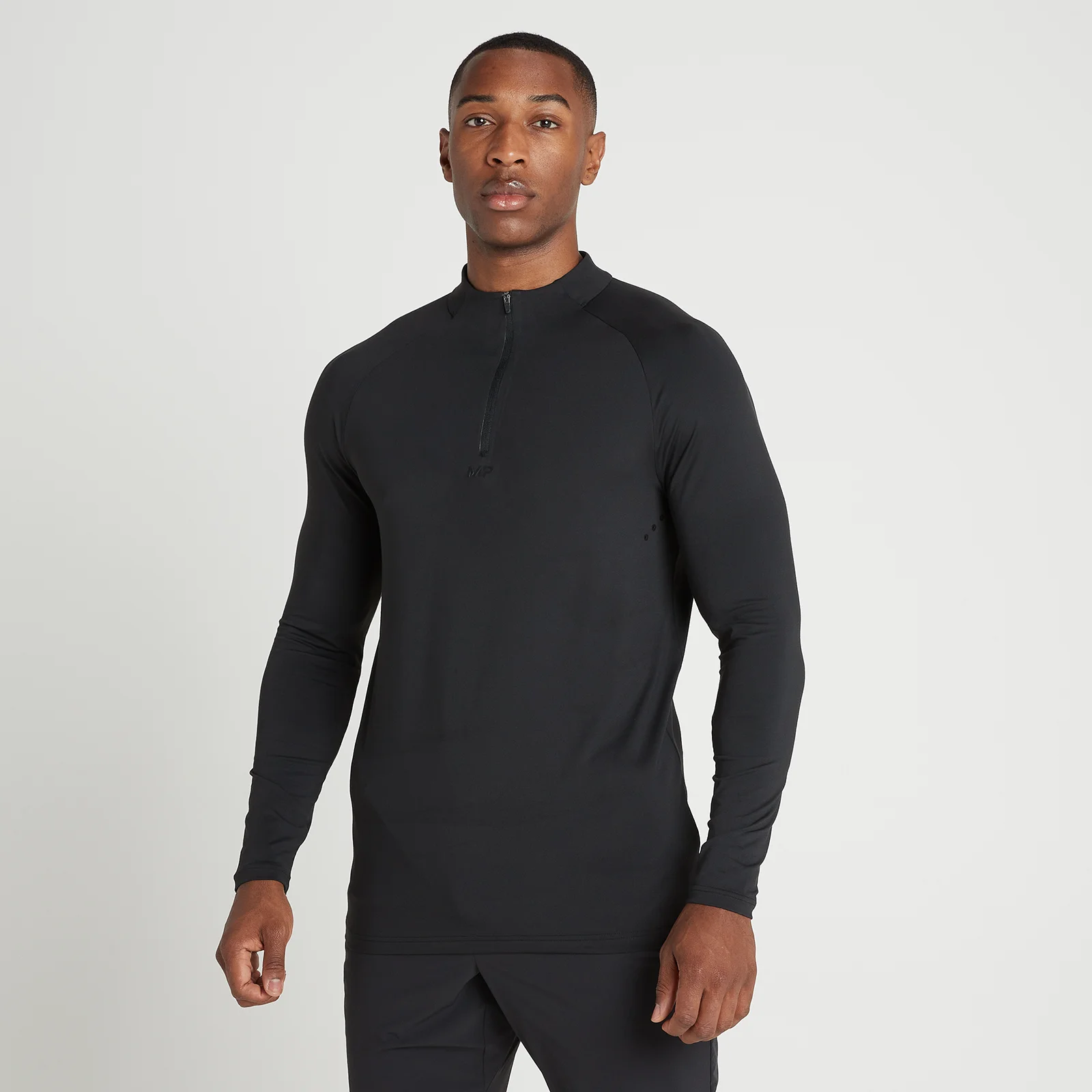 MP Tempo Ultra shirt met kwartrits voor heren - Zwart - XXS Afbeelding 1