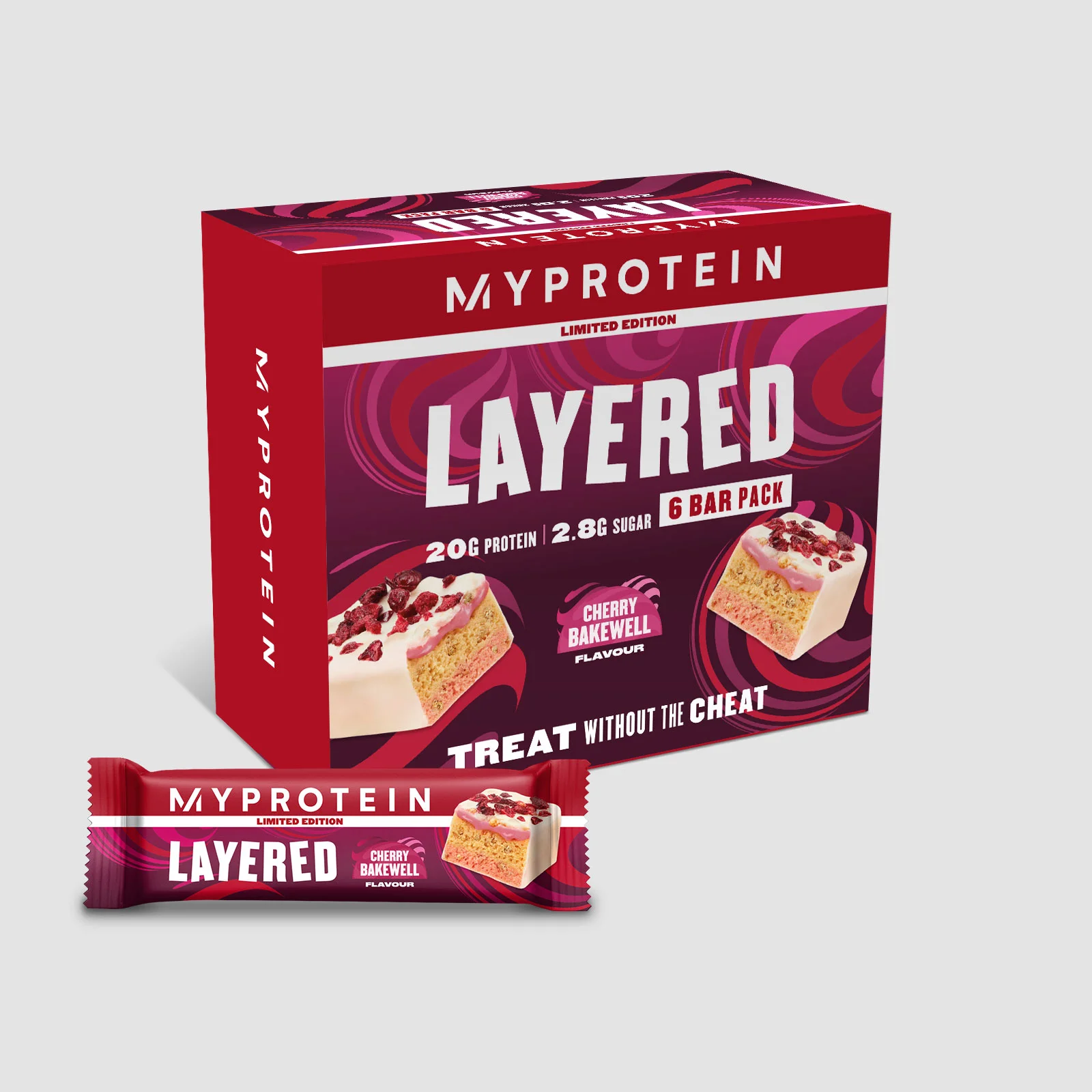 Reep met laagjes – Kers en amandel - 6 x 60g - Cherry and Almond Afbeelding 1