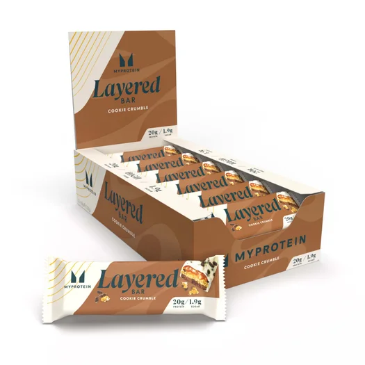 Eiwitreep met laagjes - 12 x 60g - Cookie Crumble