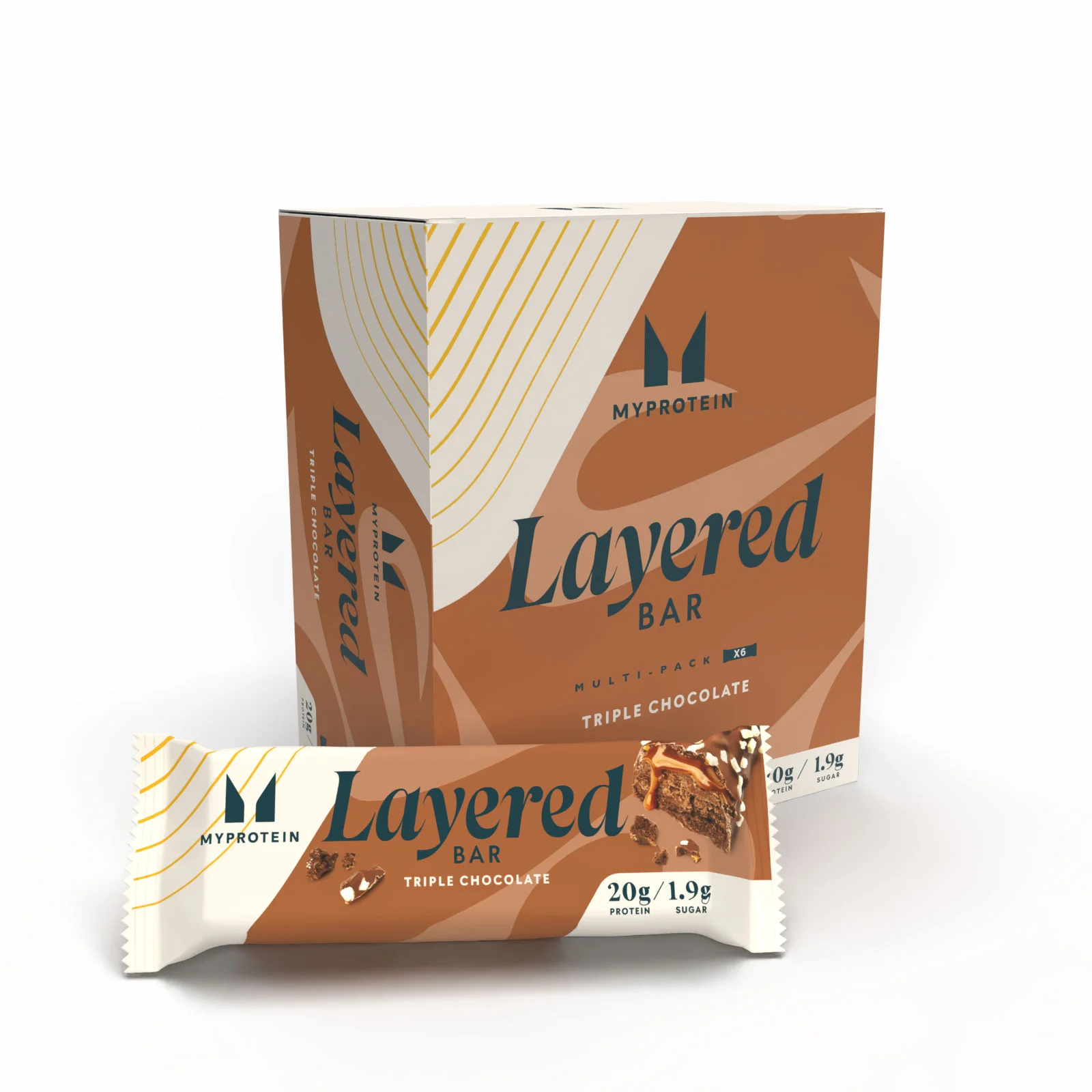 Eiwitreep met laagjes - 6 x 60g - Triple Chocolate Fudge Afbeelding 1