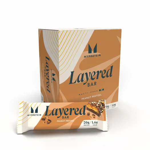 Eiwitreep met laagjes - 6 x 60g - Chocolate Peanut Pretzel