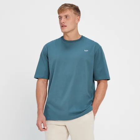 MP Rest Day oversized T-shirt voor heren - Rookblauw