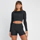 MP Tempo omkeerbare croptop met lange mouwen voor dames - Zwart