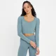 MP Women's Power Open Back Crop Top - Kiezelblauw