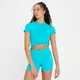 MP Power croptop met korte mouwen voor dames - Laguneblauw