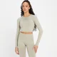 MP Shape naadloze croptop met lange mouwen voor dames - Zachtgrijs