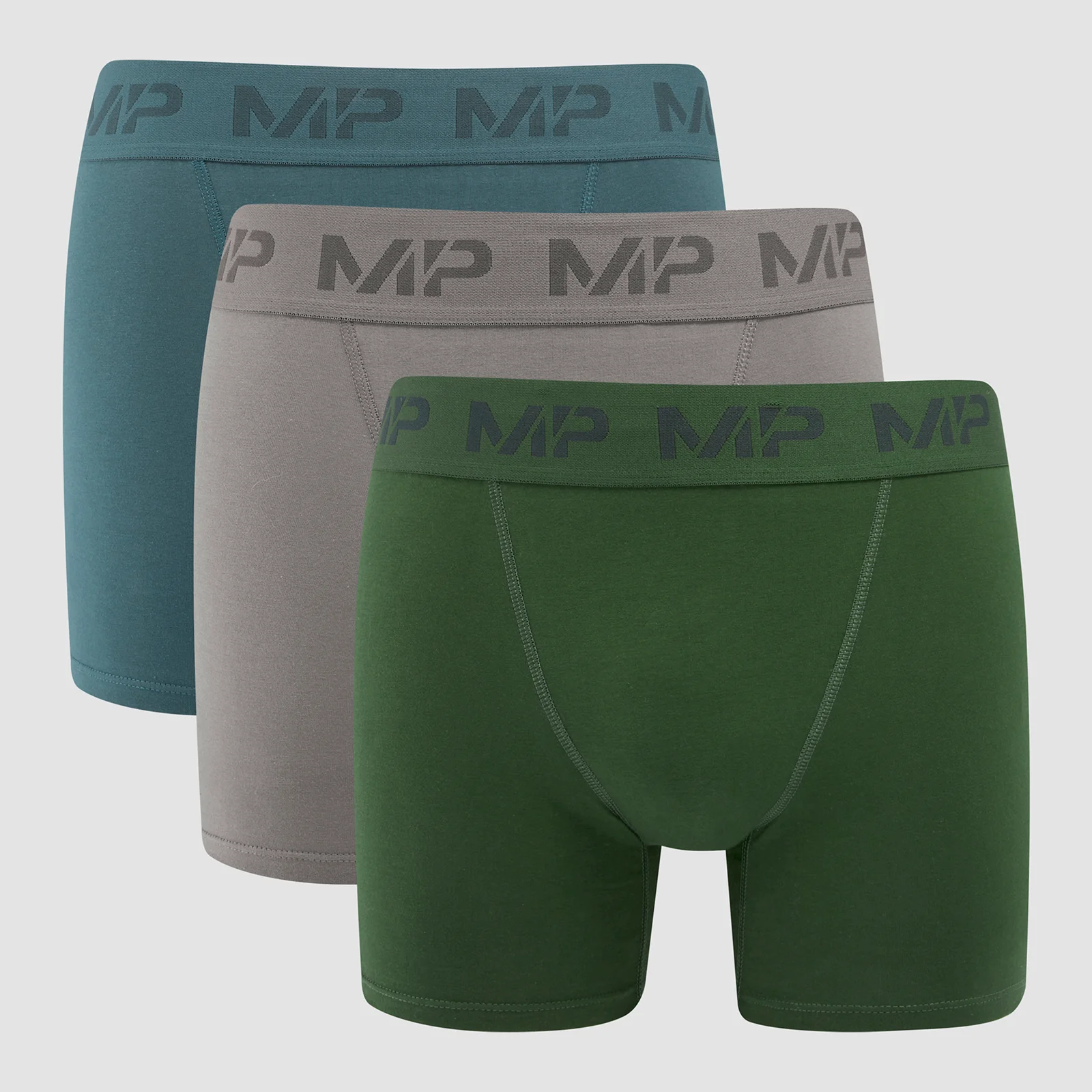 MP boxershorts voor heren (3-delig) Carbongrijs/Rookblauw/Donkergroen - XXS Afbeelding 1