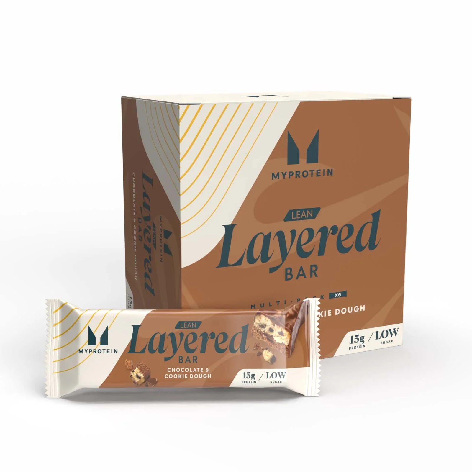 Lean Layered Protein Bar - 6 x 40g - Chocolade en Cookie Dough Afbeelding 1