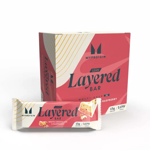 Lean Layered Protein Bar - 6 x 40g - Witte Chocolade en Framboos